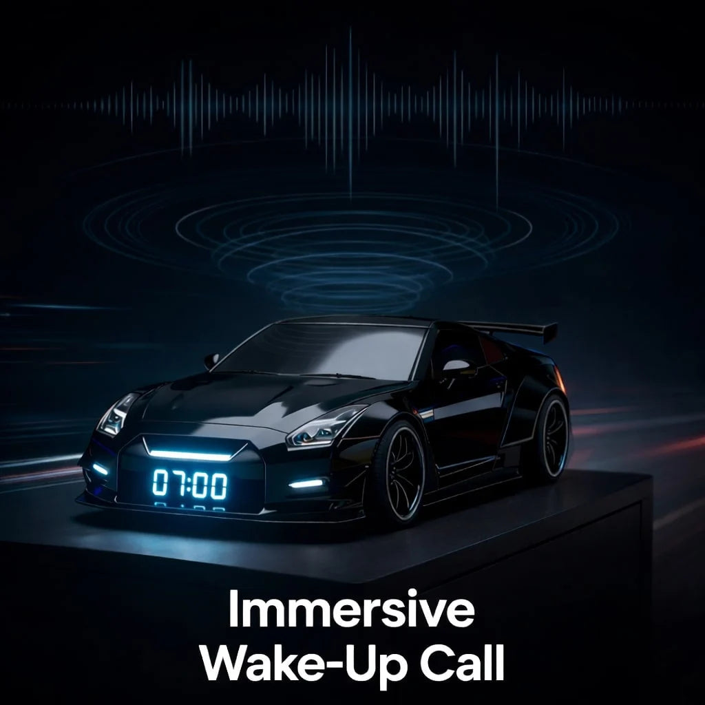 Hypercar Alarm Clock Realistic Engine & Light Effects