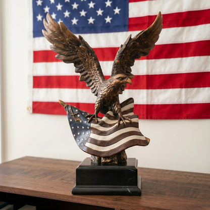 Hand-Cast American Eagle Statue