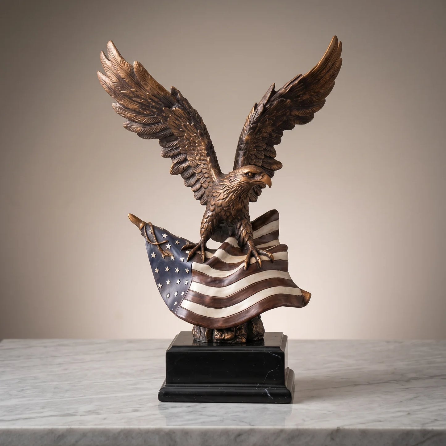 Hand-Cast American Eagle Statue