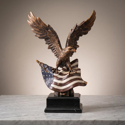 Hand-Cast American Eagle Statue